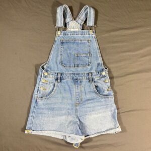 Forever 21 Denim Overall Shorts Small Adjustable Straps Bib Overalls Women